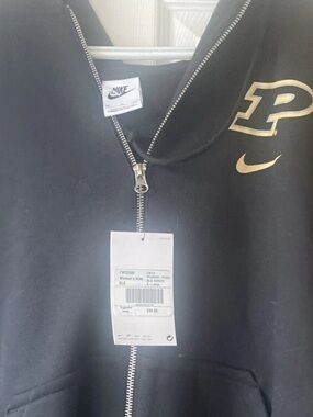Nike Black Hoodie with Gold Purdue 'P' and Swoosh